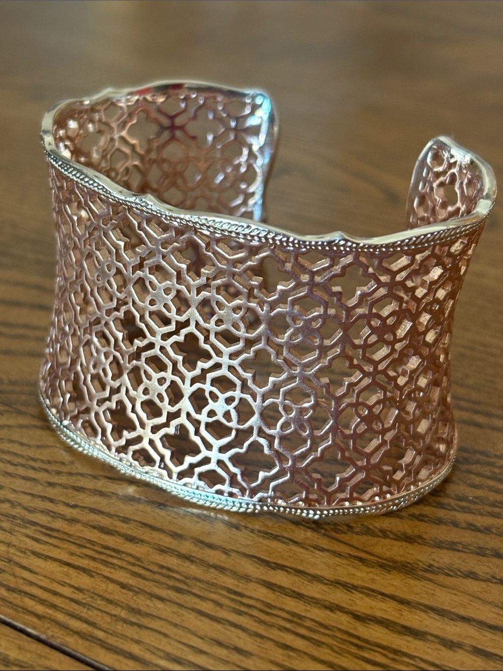 Kendra Scott Candace Rose Gold Silver Open Cuff Bracelet